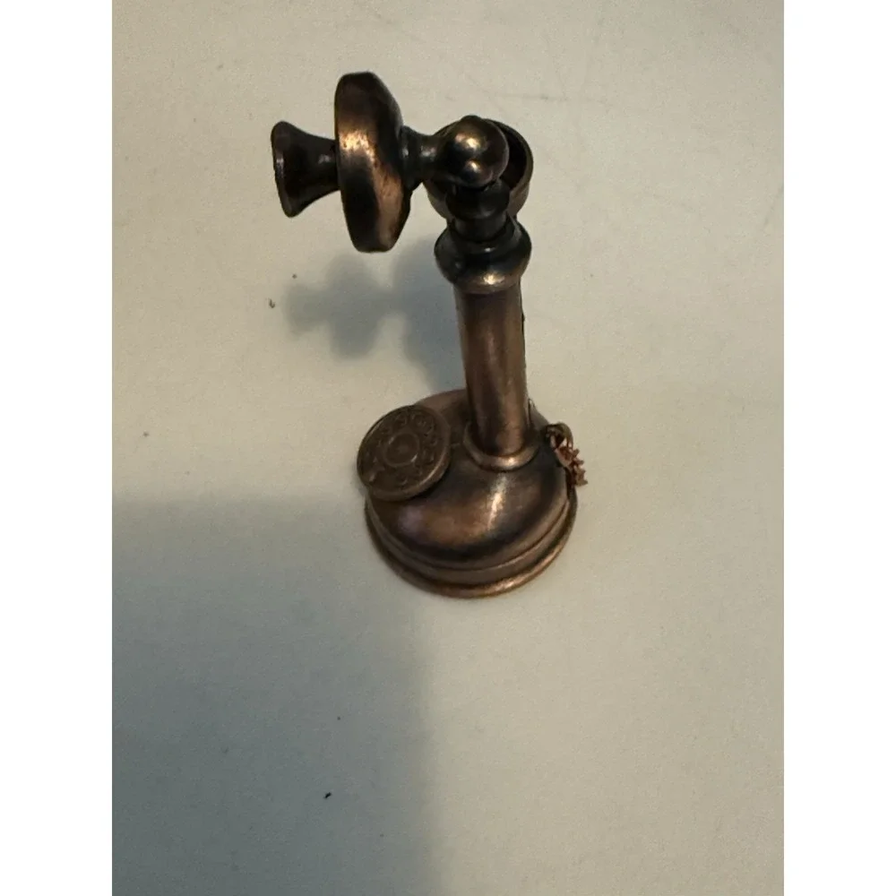 Die-Cast Miniature Metal Pencil Sharpeners Telephone Copper Antique Finish